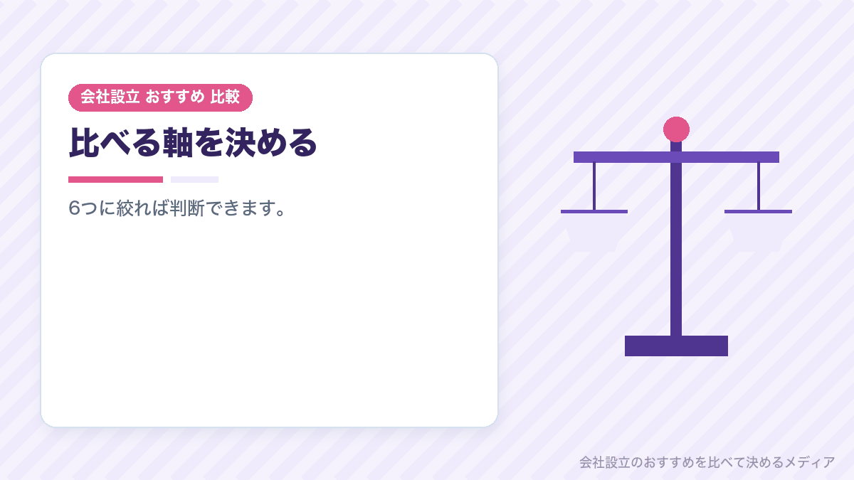 6つの比較軸を示したイラスト