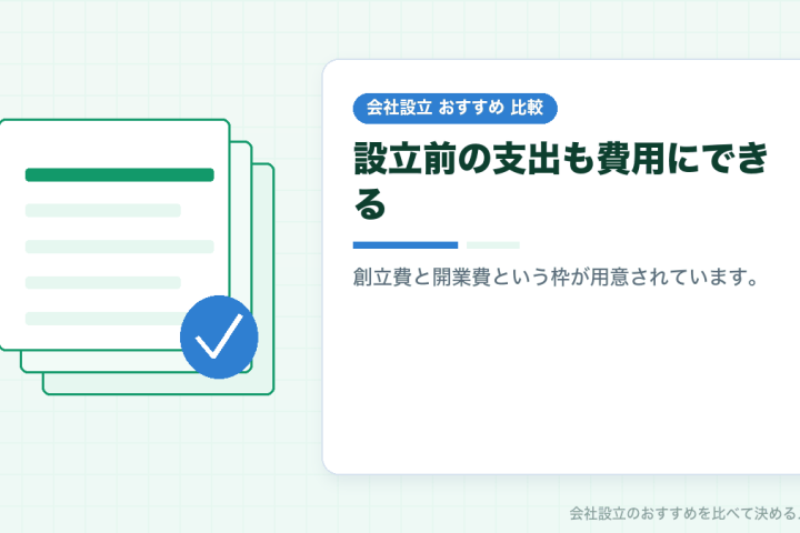 会社設立にかかった費用は経費にできるのか｜創立費と開業費の分け方を比較するの会社設立おすすめ比較イラスト