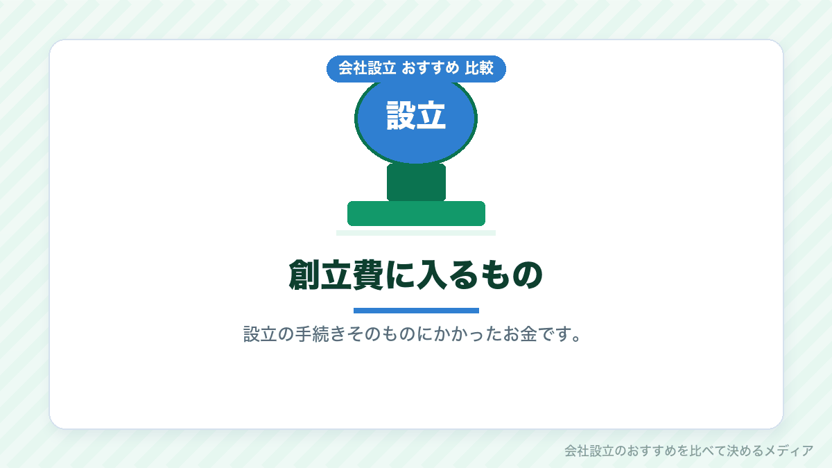 創立費に含まれる費用を示したイラスト
