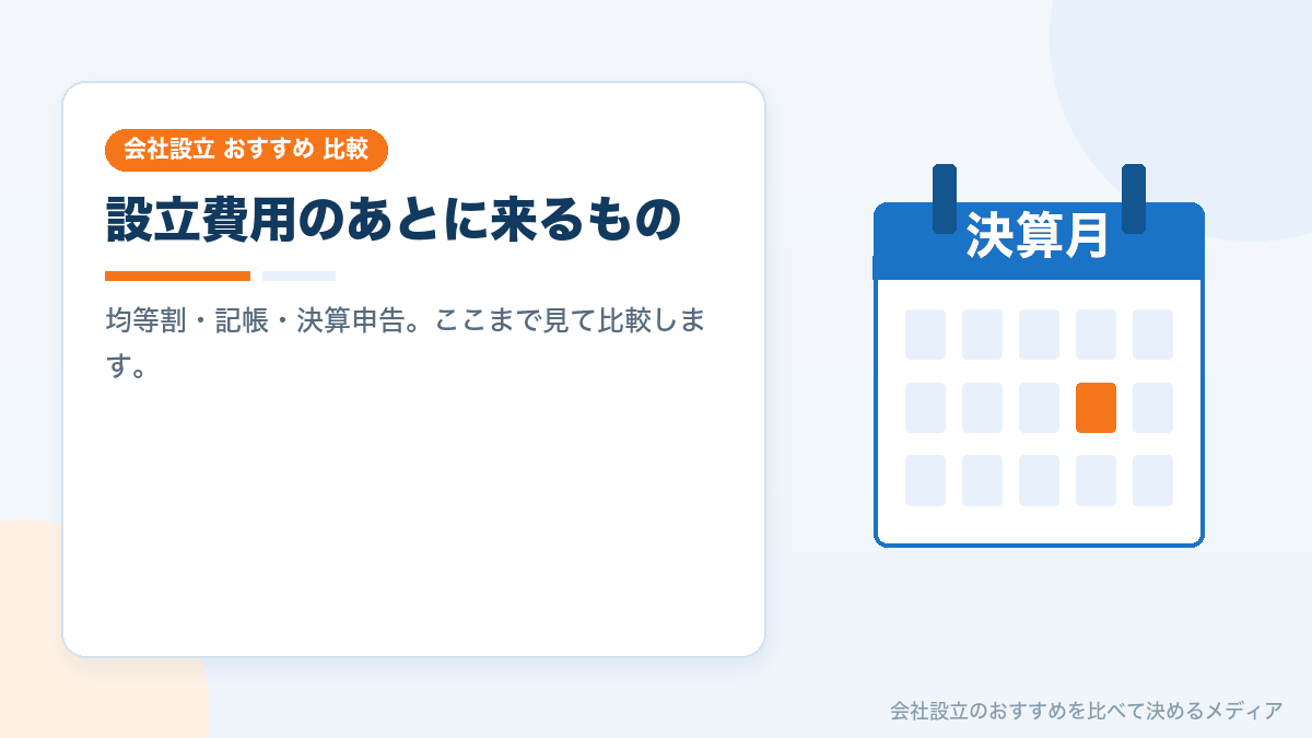 会社設立1年目にかかる費用を示したイラスト