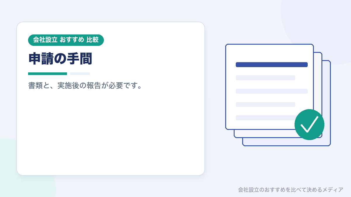補助金の申請の手間を示したイラスト