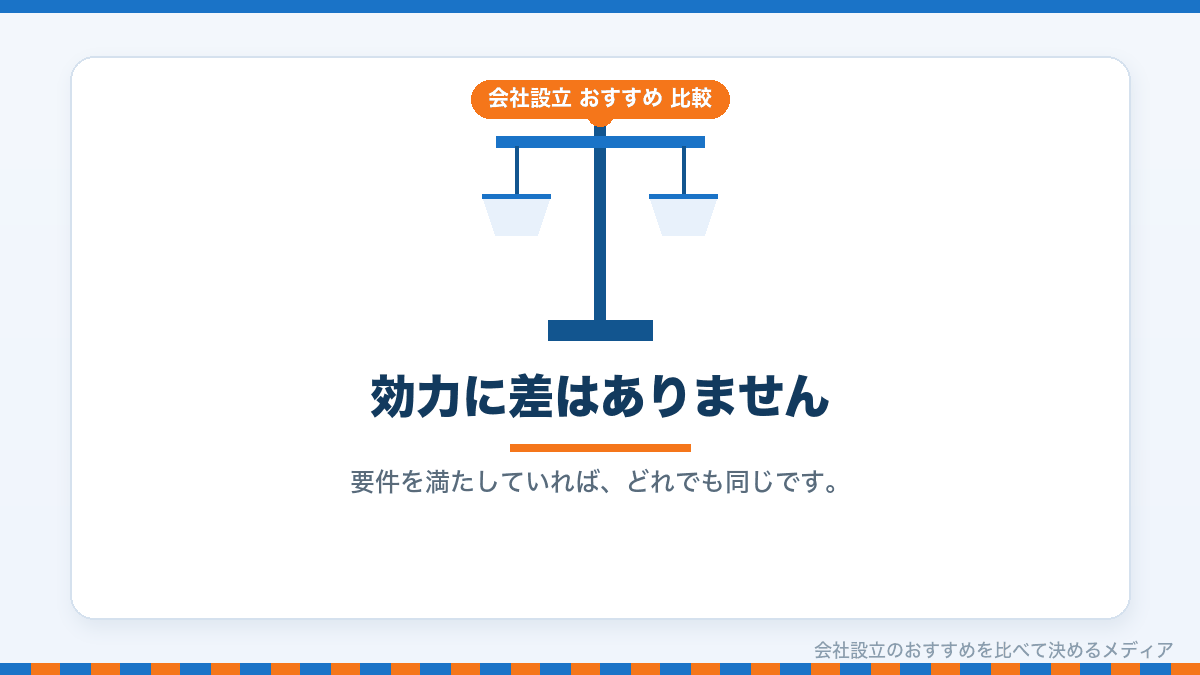 印鑑の効力に差がないことを示したイラスト