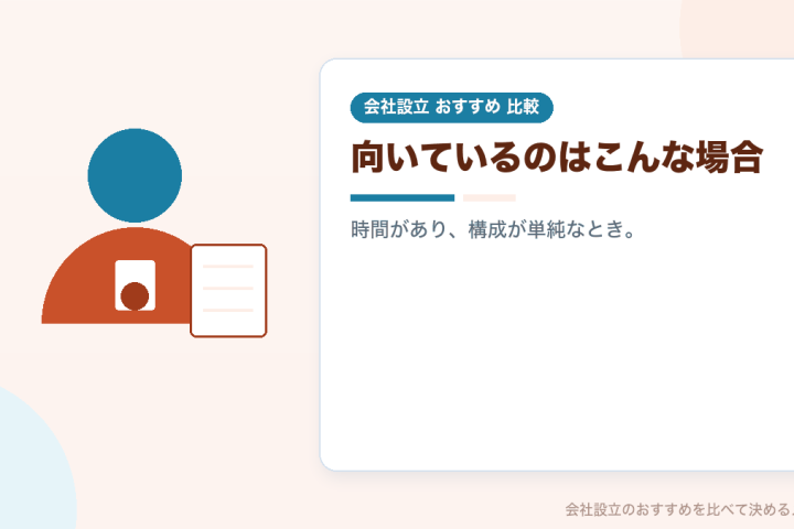 自分でやらないほうがいい場合｜会社設立を一人で進める判断の目安の会社設立おすすめ比較イラスト