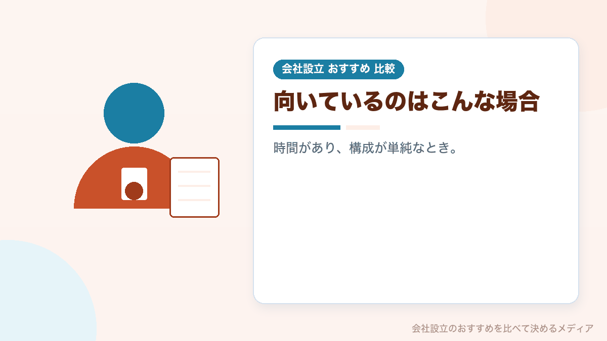 自分でやるのが向いている場合を示したイラスト