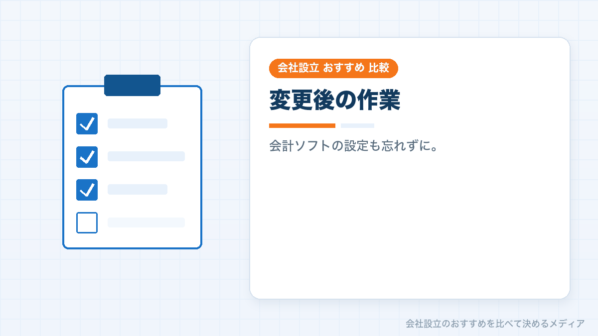 決算月変更後の作業を示したイラスト