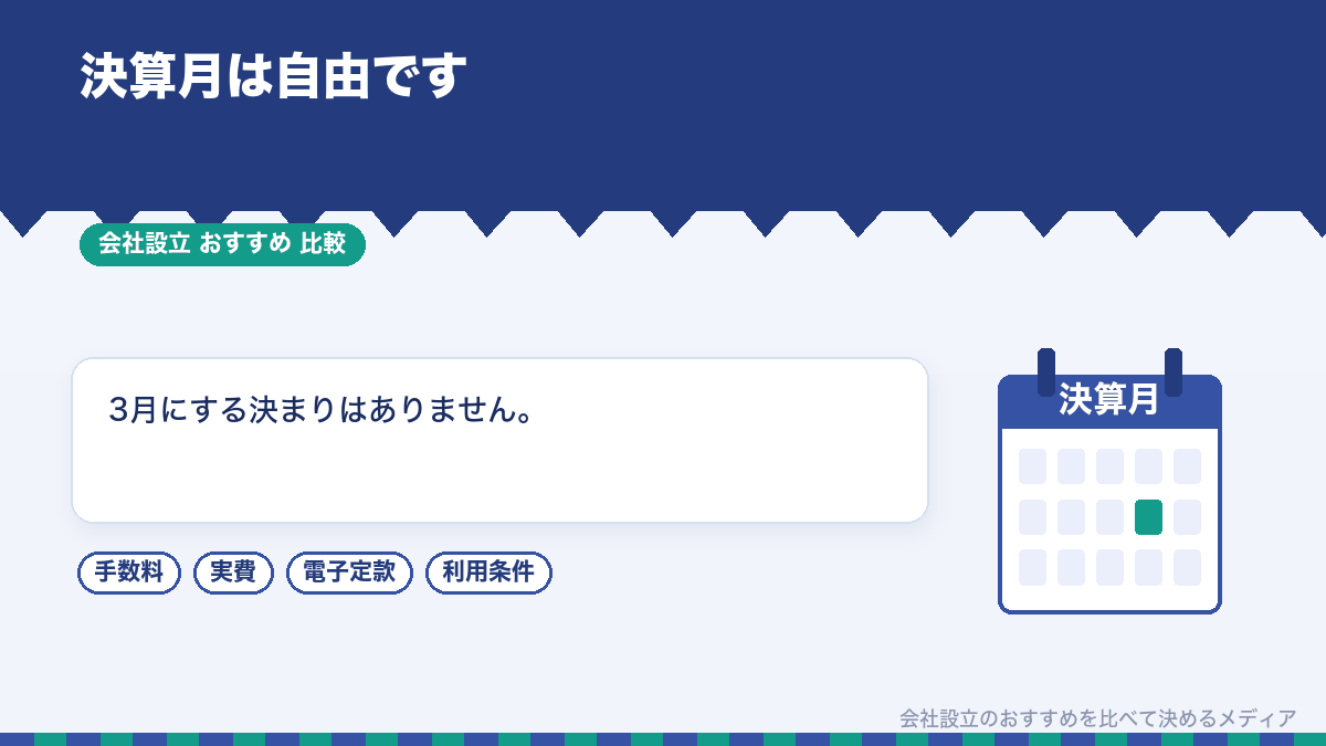 決算月を自由に決められることを示したイラスト