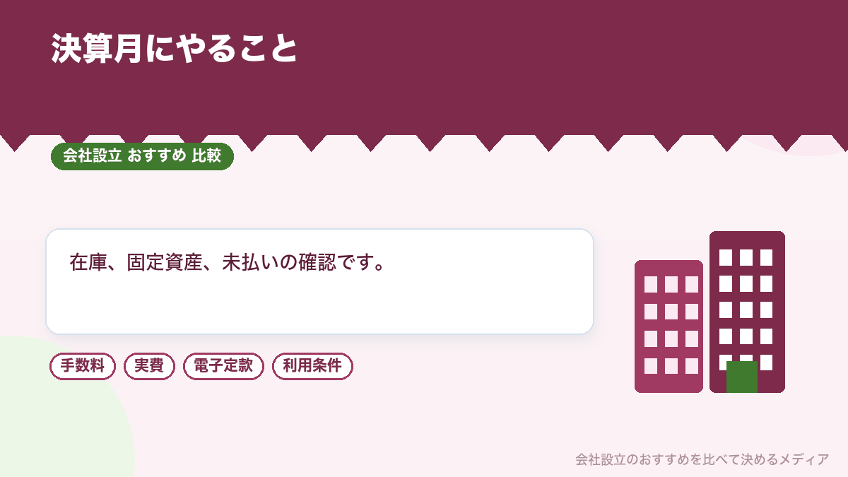 決算月にやることを示したイラスト
