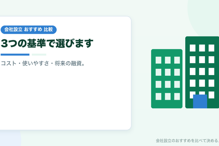 法人口座をどこに開くか｜手数料・使いやすさ・融資の3点で比較するおすすめの選び方の会社設立おすすめ比較イラスト