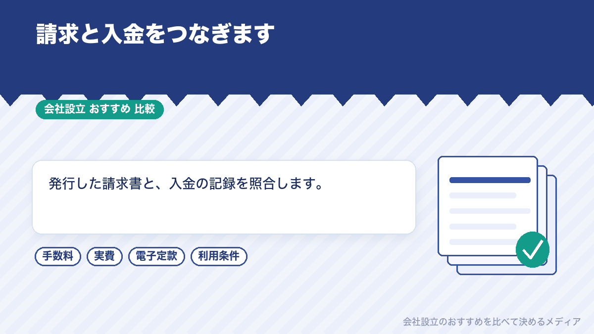 請求書の発行と入金確認を示したイラスト