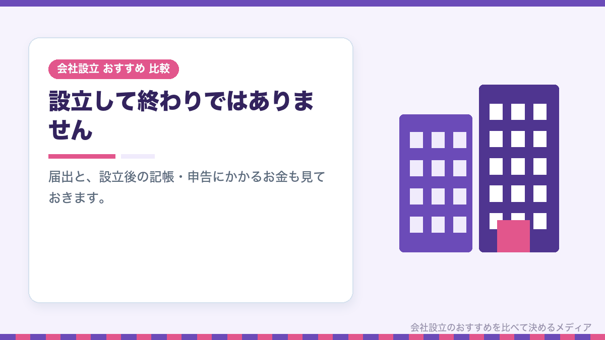 会社設立後にかかる費用を示したイラスト