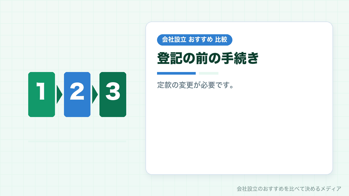 変更登記の前の手続きを示したイラスト