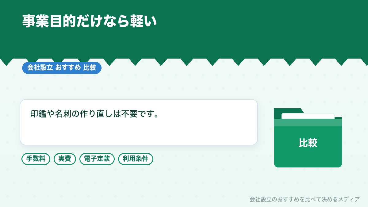 事業目的のみの変更を示したイラスト
