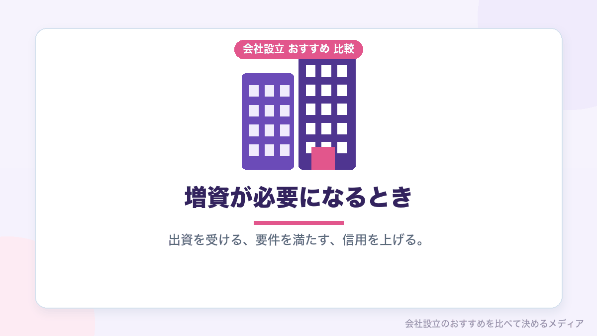 増資が必要になる場面を示したイラスト