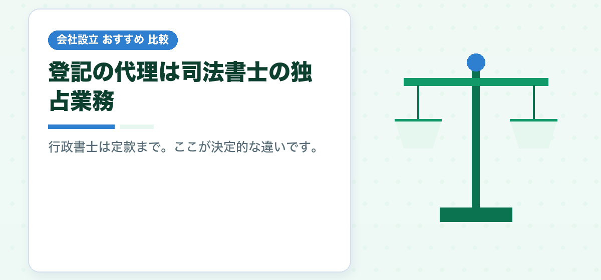 会社設立は司法書士と行政書士のどちらに頼むのか|できることの違いを比較する|会社設立のおすすめ比較