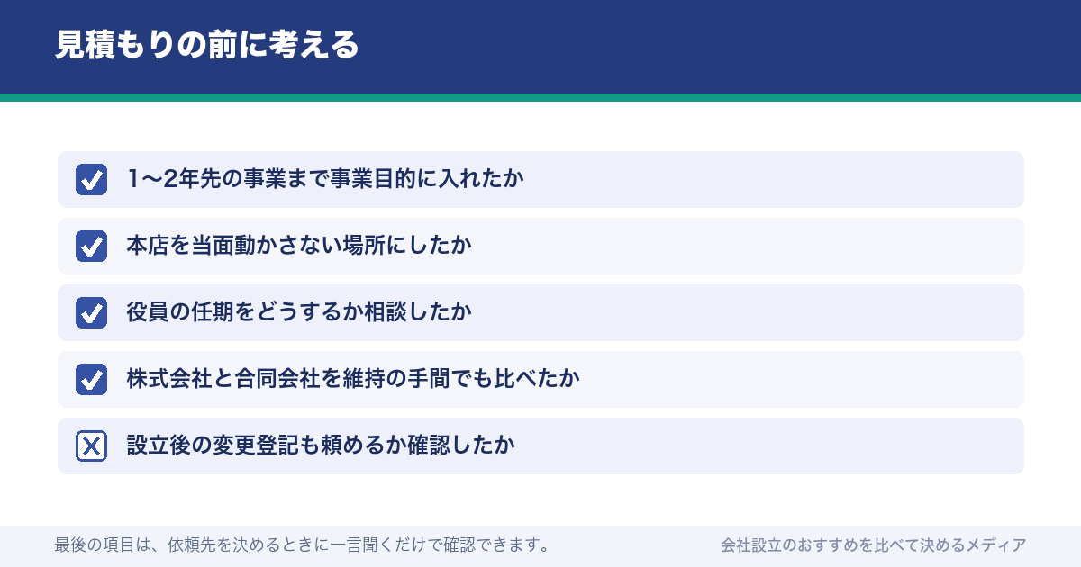 見積もりの前に考える