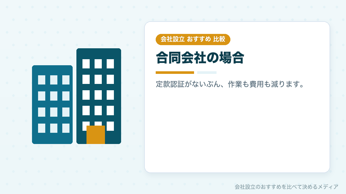 合同会社の場合の費用を示したイラスト