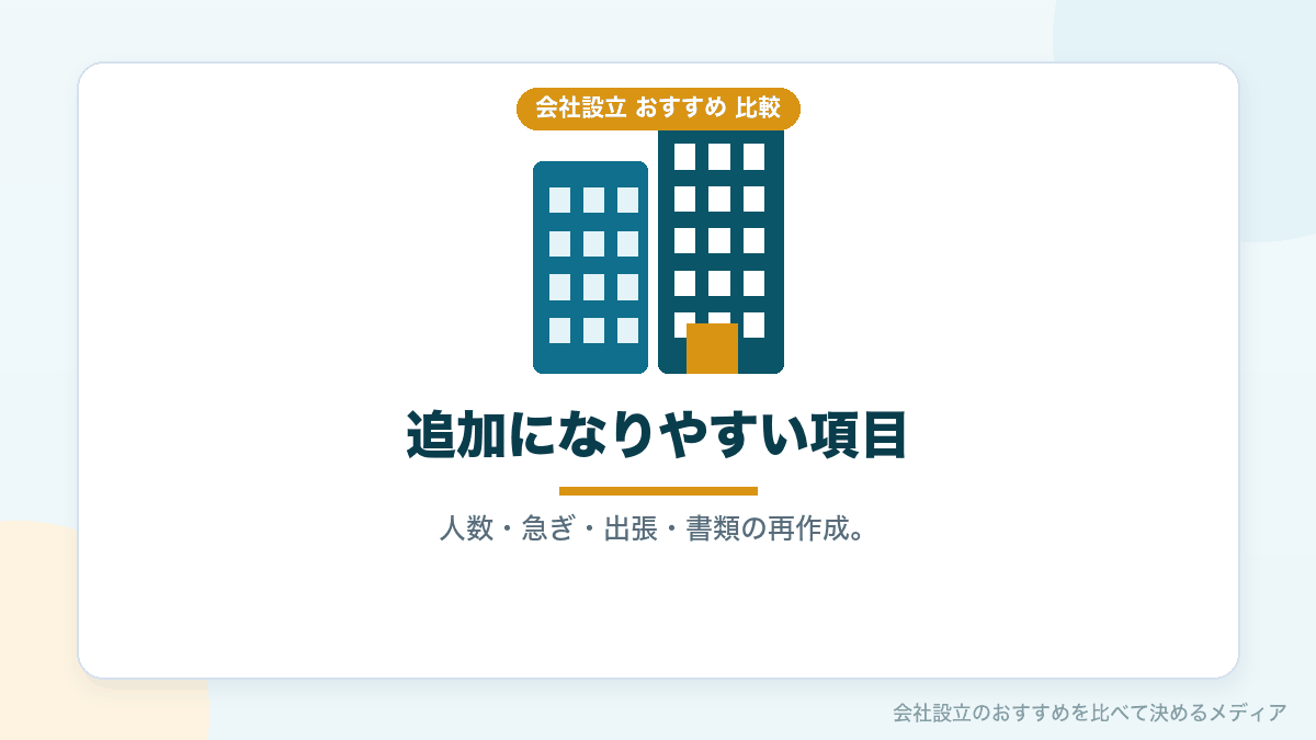 追加費用が発生する場面を示したイラスト