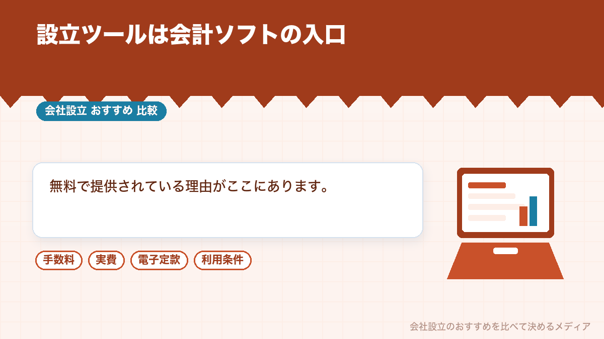 会社設立ツールと会計ソフトのつながりを示したイラスト