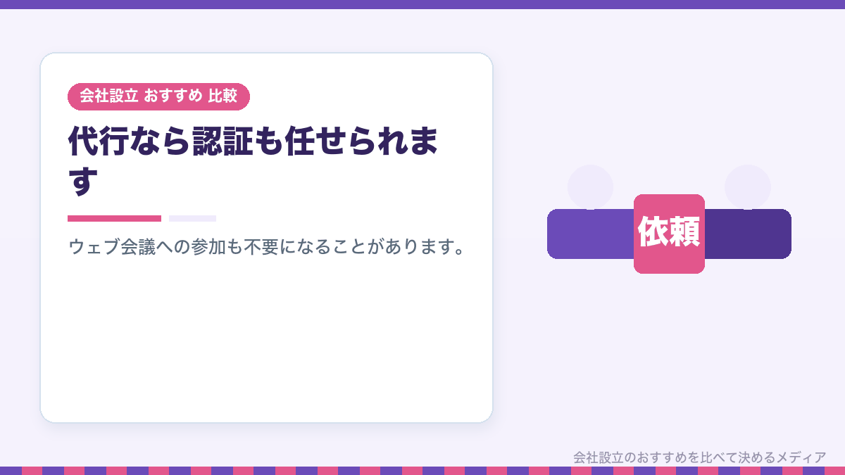 定款認証を代行に頼む場合を示したイラスト