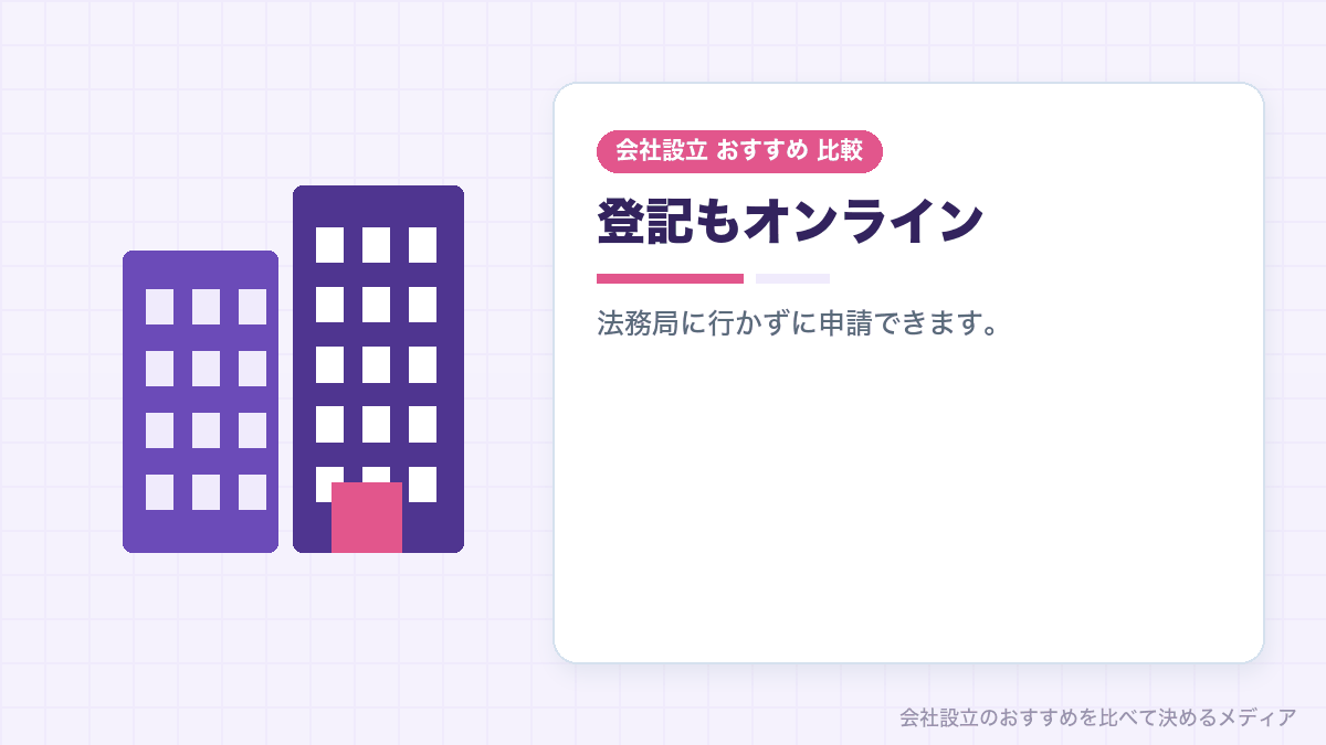 登記のオンライン申請を示したイラスト