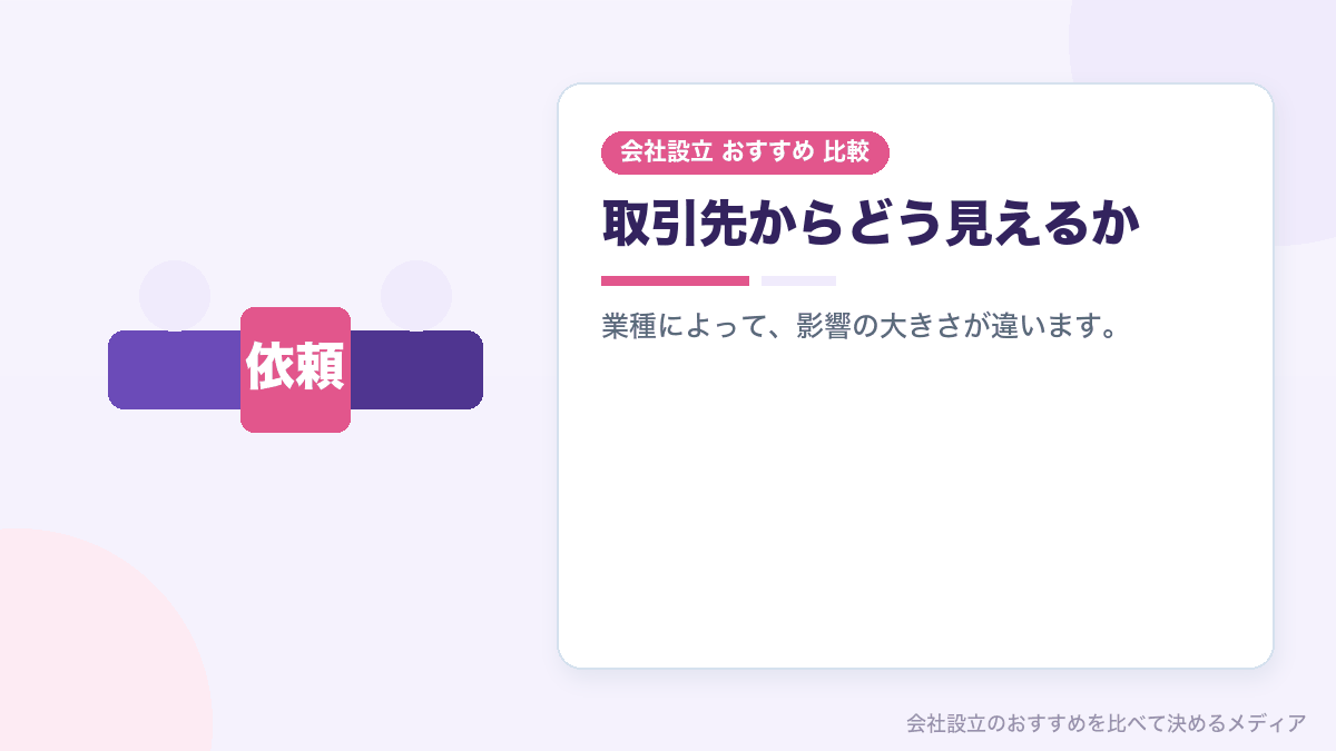 バーチャルオフィスと取引先の見え方を示したイラスト