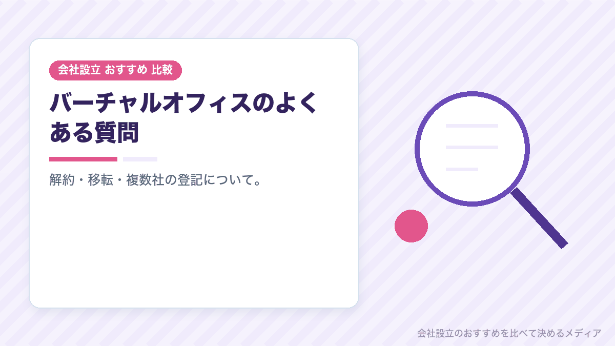 バーチャルオフィスについてのよくある質問のイラスト