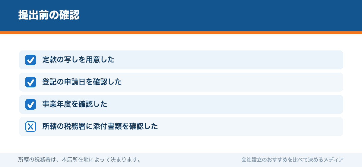 提出前の確認