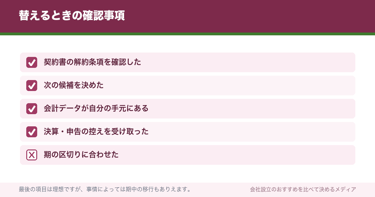 替えるときの確認事項