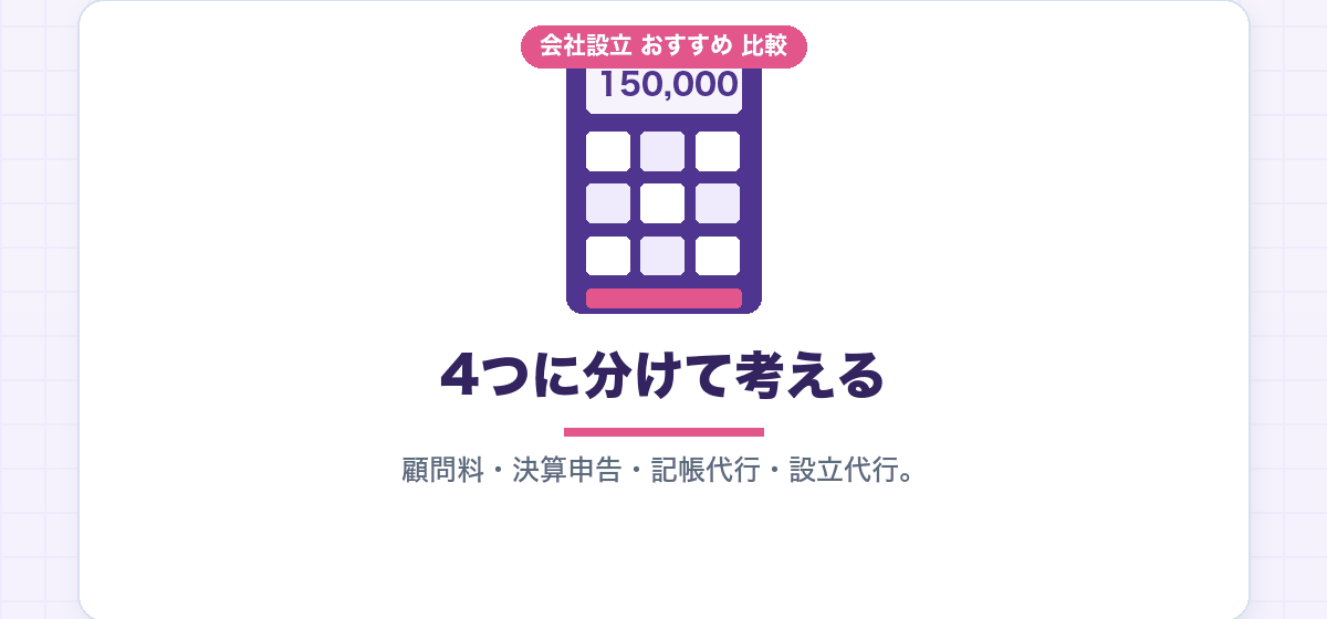 会社設立まわりの税理士費用の相場を比較する｜顧問料・決算申告・記帳代行の内訳｜会社設立のおすすめ比較