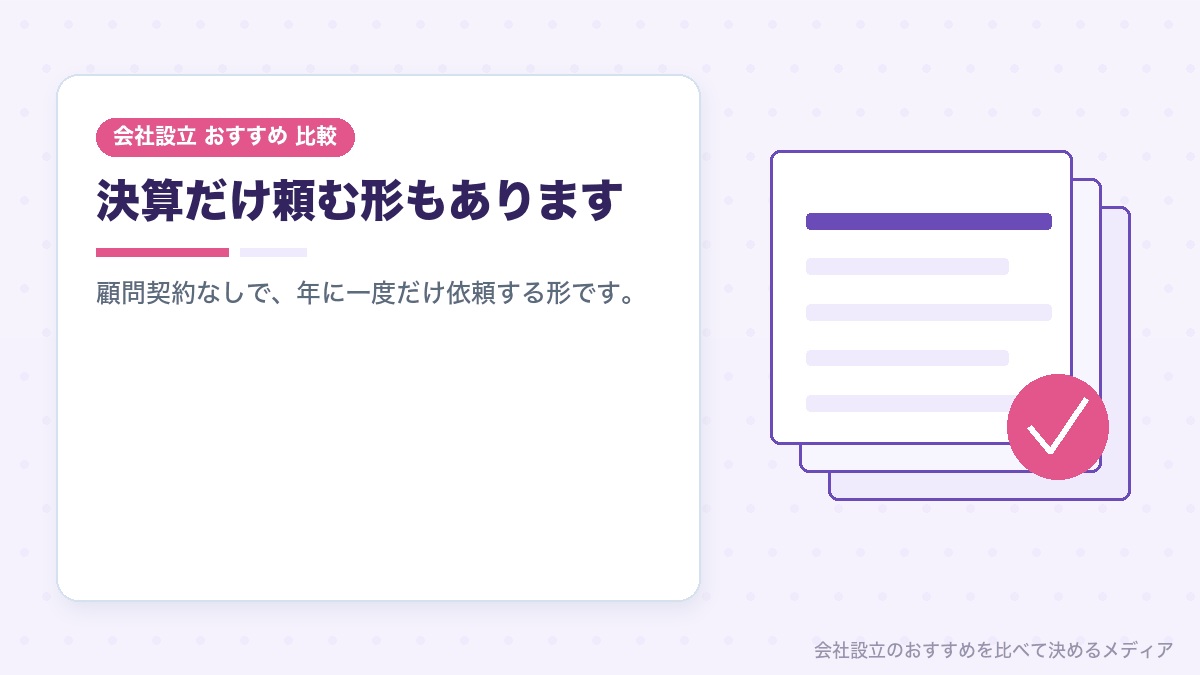決算申告のみを依頼する形を示したイラスト