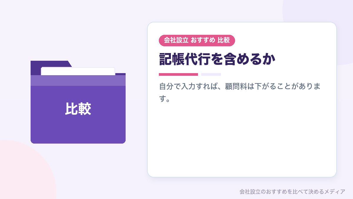 記帳代行の有無による違いを示したイラスト