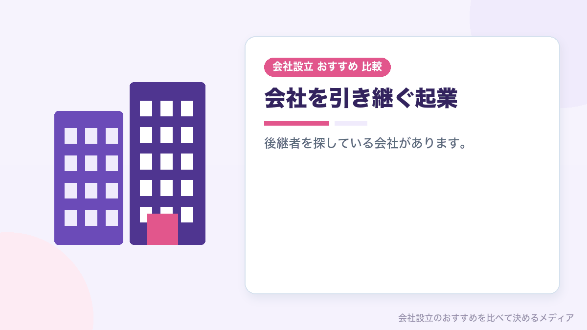 会社を引き継いで起業する選択肢を示したイラスト