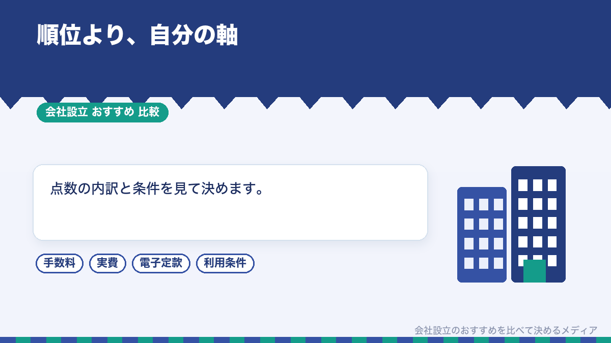会社設立のおすすめランキングの読み方のまとめイラスト