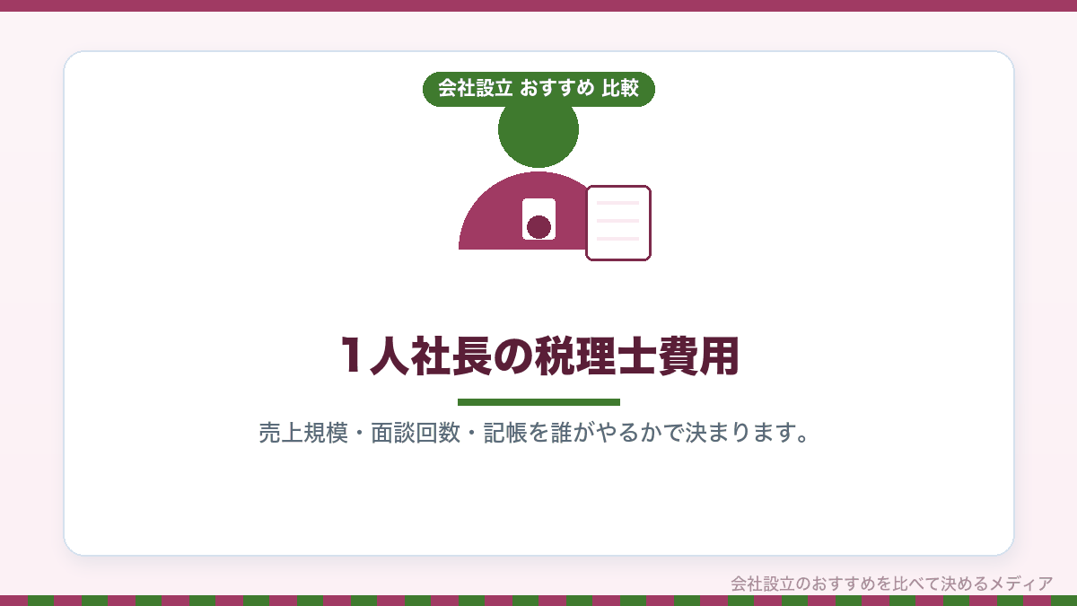 1人社長の税理士費用の目安を示したイラスト