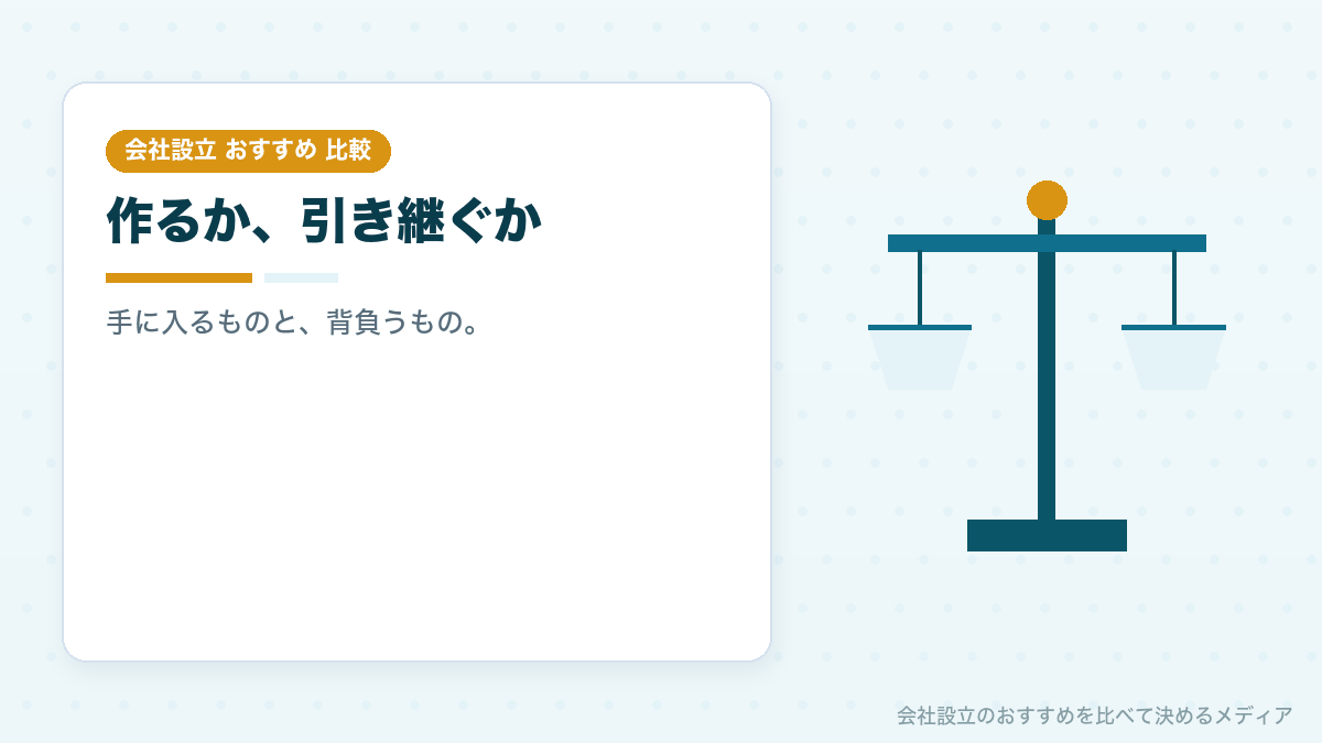 会社設立と会社を買う起業を比較したイラスト