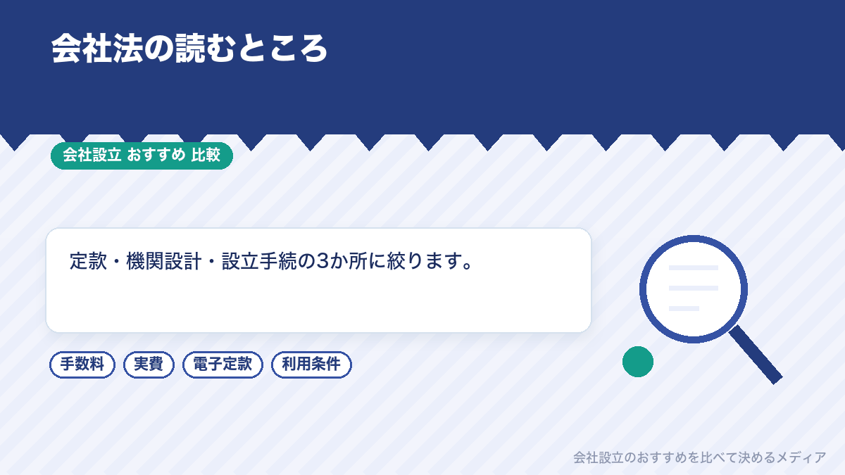 会社設立に関わる会社法の範囲を示したイラスト