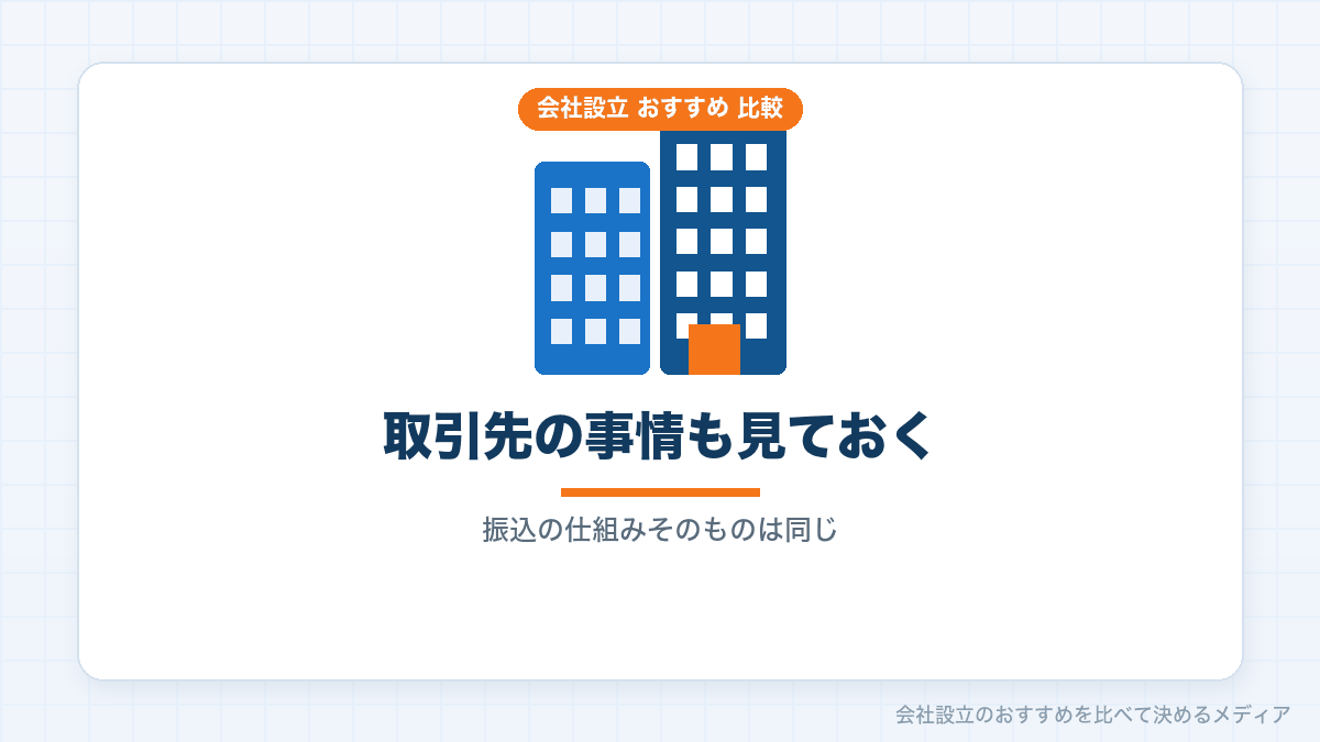 取引先から見たネット銀行の法人口座を示したイラスト