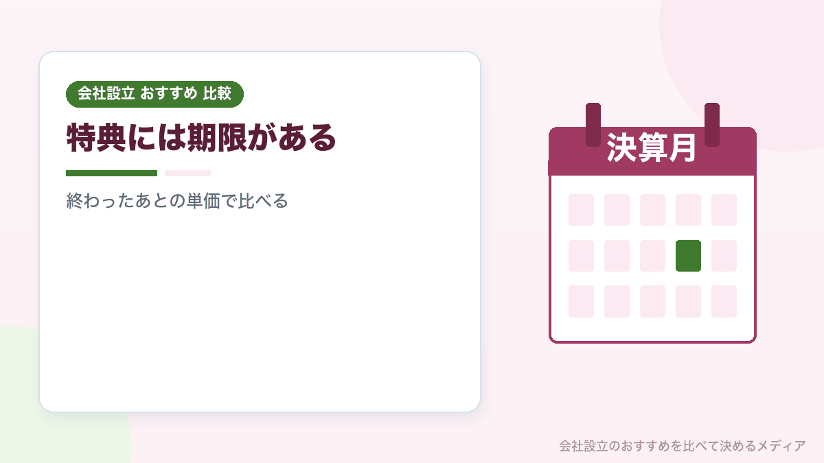 設立間もない法人向けのネット銀行の特典を比較したイラスト