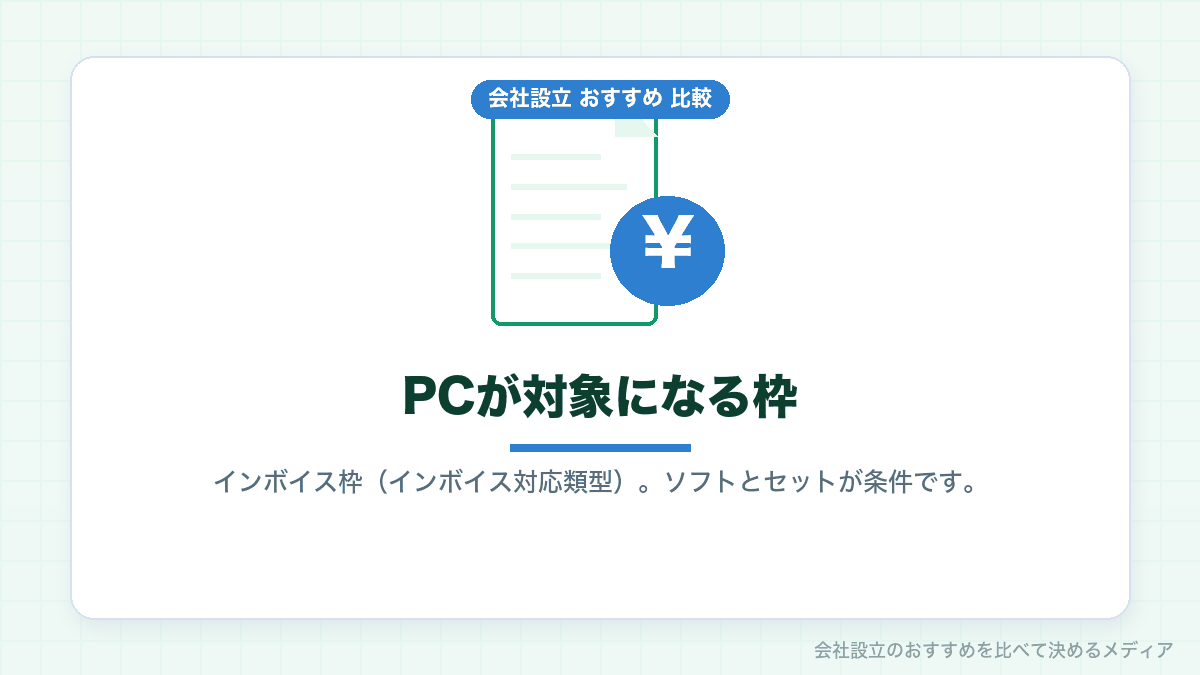 デジタル化・AI導入補助金2026でパソコンが対象になる条件を示したイラスト