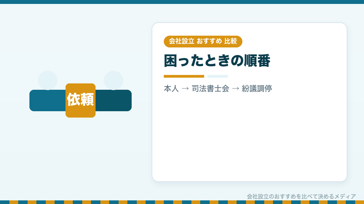 司法書士に依頼したあとの相談先を示したイラスト