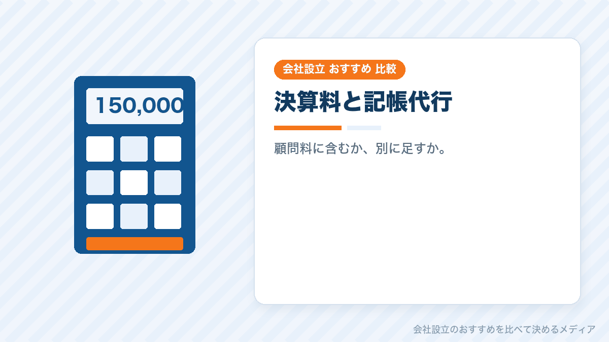 税理士法人の決算料と記帳代行の料金の読み方のイラスト